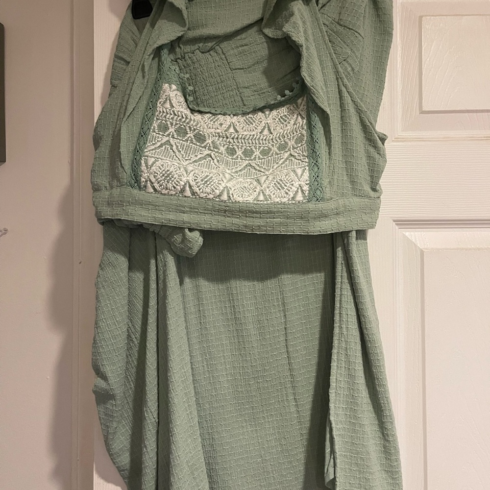 Free People Sage Dress with Lace Accent